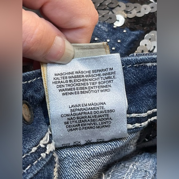 Miss Me Straight Leg Denim Jeans Big Bling Size 27 - Picture 14 of 15